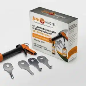 Sellador de silicona operado por aire. Disolvente. Potencia: 200W.